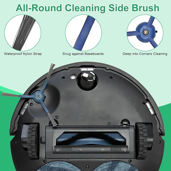 34 Pack for eufy Omni C20 Robot Vacuum Accessories Kit,2 Mainbrush 6 Filter 6 Dust Bag 6 mop pads 6 Sidebrush 1Cleaning Brush 1Screwdriver,6 Incense Chips