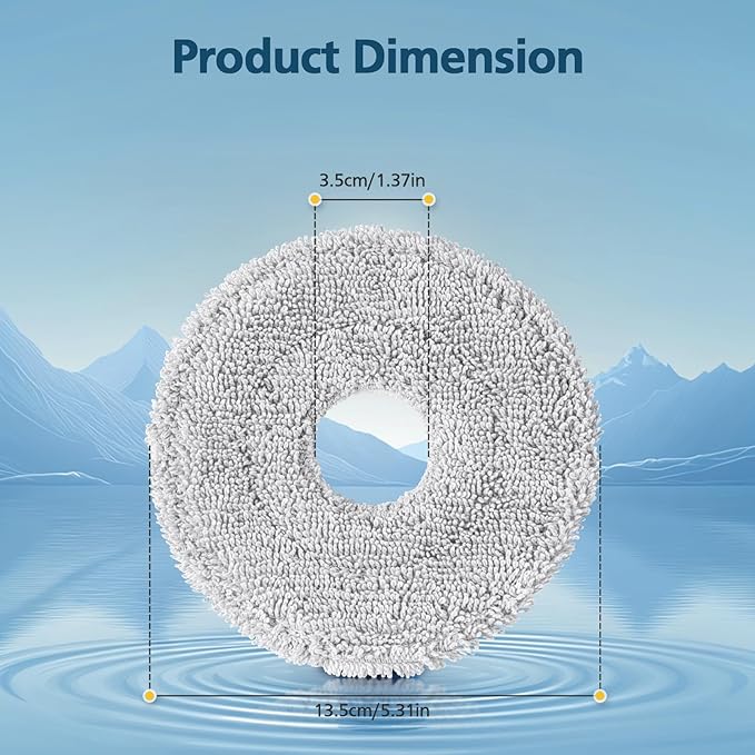 6-Pack Mop Pads for Dreame L40 Ultra/X40 Ultra/X50 Ultra/L50 Ultra/L10S Ultra/ L10s Pro Ultra Heat/L10S Ultra Gen2/L40S Ultra/X30 Ultra/L10 Ultra Robot Vacuum, Washable Microfiber Replacement Pads