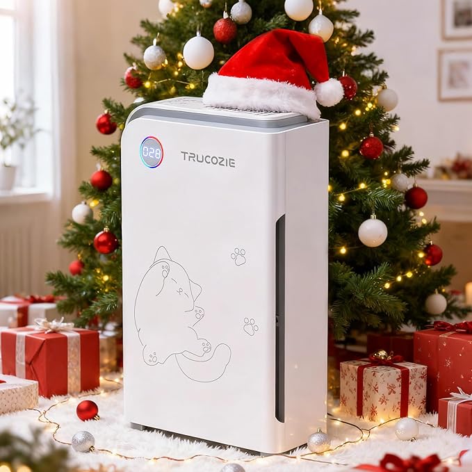 Trucozie Large Pet Air Purifier for Home up to 3000 Ft², Absorbs Floating Cat and Dog Hair, Smart WiFi, 3-in-1 Filter with Anion, Activated Carbon & HEPA for Pet Allergy, Smoke, Dust, Zero Ozone