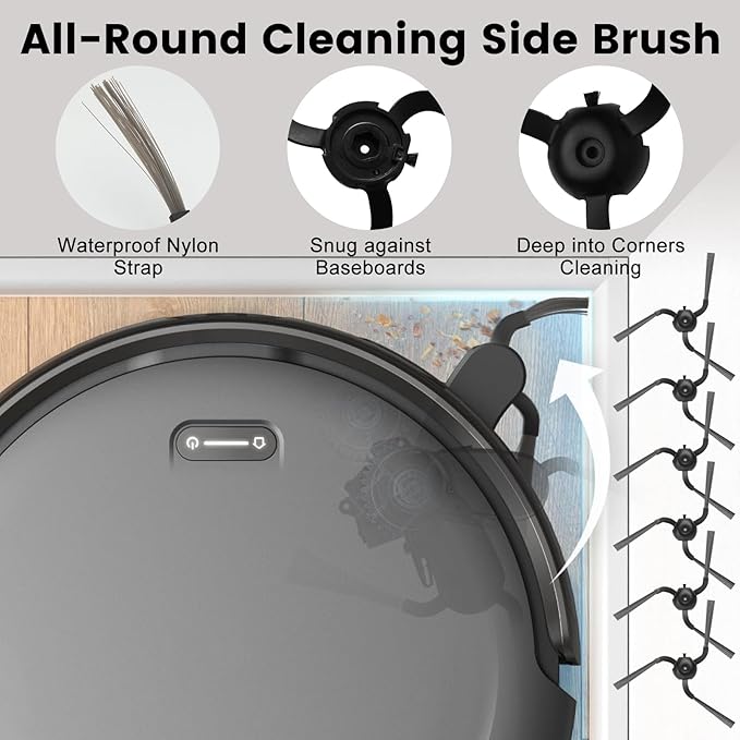 26 Pack Robot Vacuum Replacement Parts Compatible with Eufy C10 Robot Vacuum,2 Mainbrush 4 Filter 6 Dust Bag 6 Sidebrush 1Cleaning Brush 1Screwdriver,6 Incense Chips