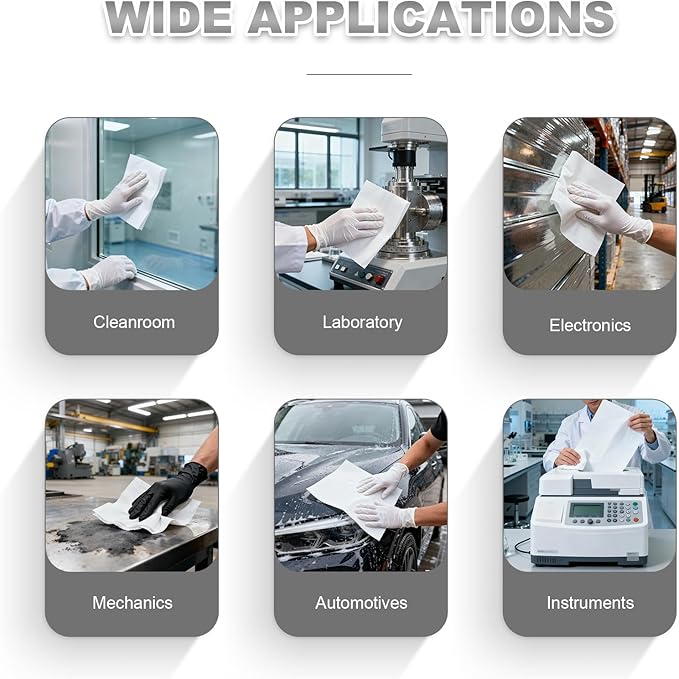 Jumbo Roll Industrial Cleaning Wipes, Super Absorbent Heavy Duty Cloths, White (1 Roll of 500 Sheets, 12"x 10" Each Sheet)