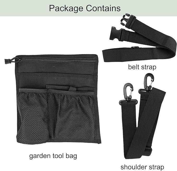 Sever Aprons Waitress Apron with Pockets Tool Belt for Women Money Pouch Waitresses Artist Work Half Tool Cleaning Apron Organizer Nurse Fanny Pack Black Shoulder Strap and Adjustable Belt