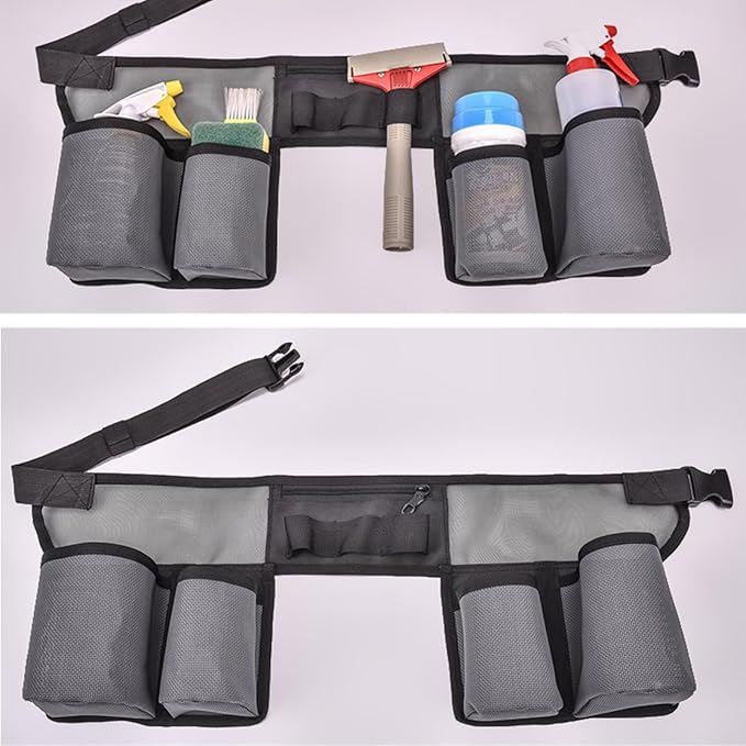 Cleaning Apron Belt - Multipurpose Heavy Duty Logic Station, Utility Pouch Costume, Tool Holster, Fabric Accessory Case Sets | for Scissors Bottle Brush Women Men Home Garden Hotel Work