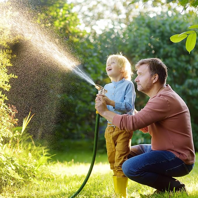 FANHAO Upgraded Garden Hose Nozzle Sprayer, 100% Heavy Duty Metal Handheld Water Nozzle High Pressure in 4 Spraying Modes for Watering Plants and Lawn, Car Washing, Patio and Pet