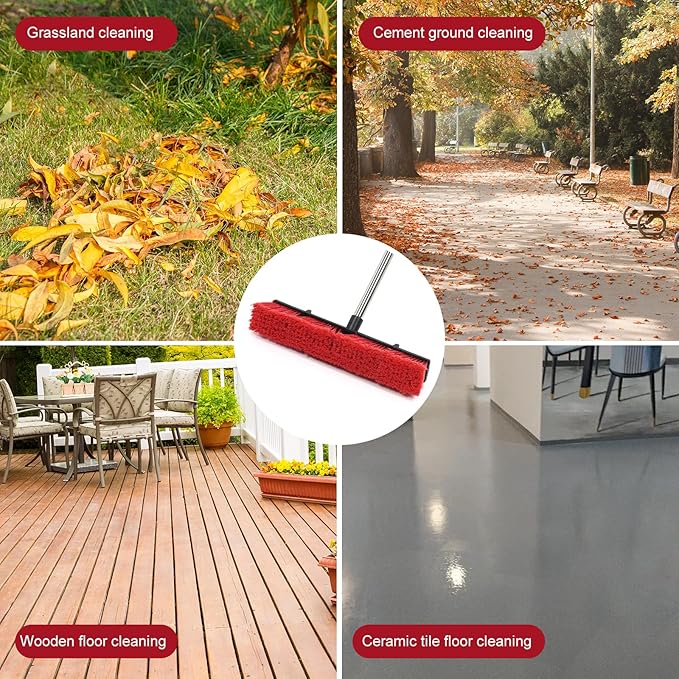 Outdoor & Commercial Heavy-Duty Push Broom with 70" Adjustable Handle – Ideal for Industrial Use Heavy Duty Durable for Garage Driveway and Sidewalk Cleaning