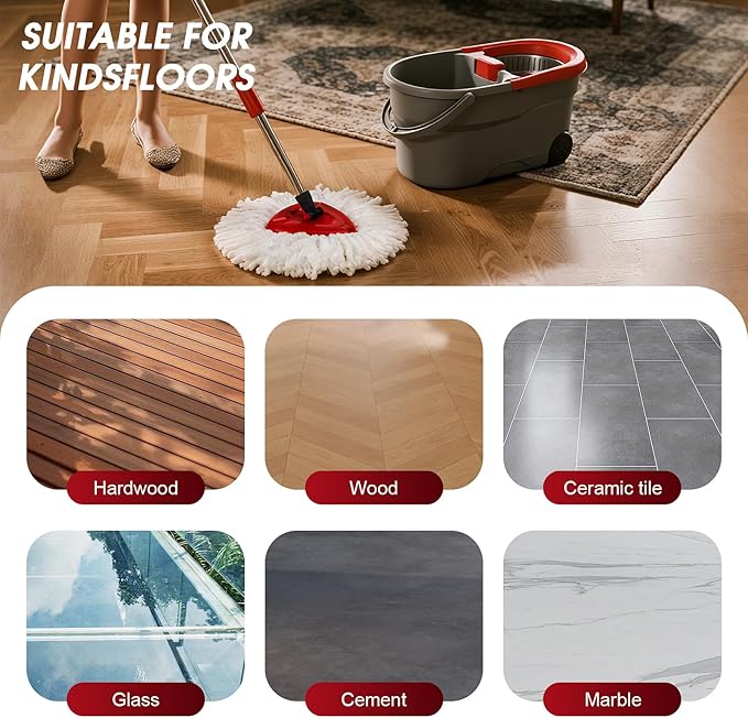 16 Pack Spin Mop Refills Head, Mop Heads Replacement for Spin Mop, Washable Microfiber Mop Replace Head Spin Mop, 360°Spinning Micro Replacement Mop Head for Easy House Cleaning Floor Mopping