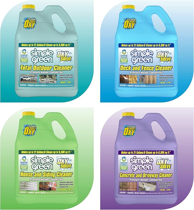 Simple Green Oxy Solve Concrete and Driveway Pressure Washer Cleaner, Purple, Unscented, 128 Fl.Oz