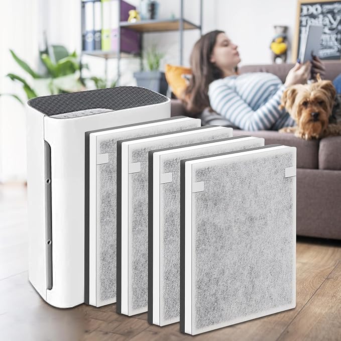 Vital 100 Replacement Filter Compatible with Levoit Vital 100 Air Purifier, 3-in-1 Replacement Filter and High-Efficiency Activated Carbon Filters, Part Number Vital 100-RF, 4 Pack.