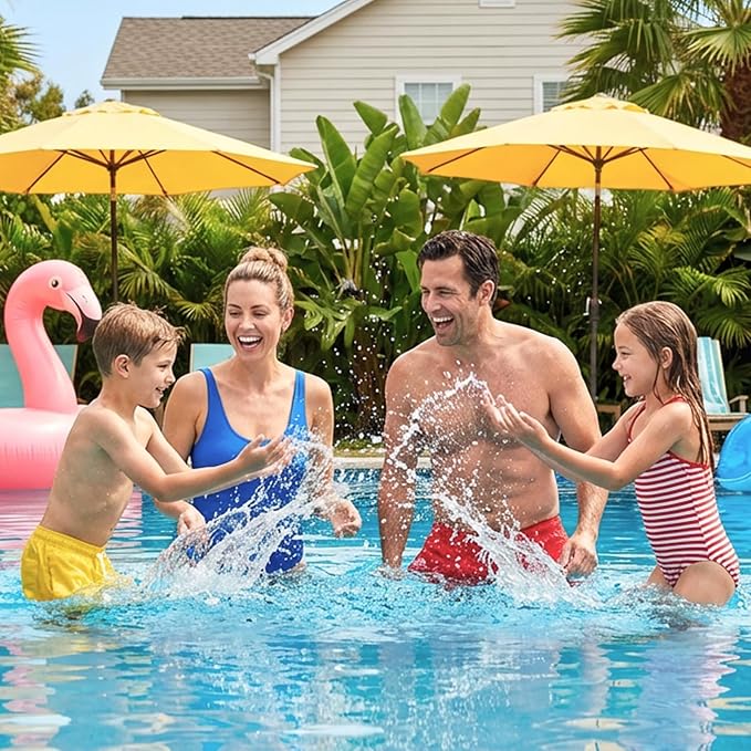 UIRWAY 3-in-1 Deluxe Swimming Pool Cleaning Kit - Includes Pool Brush Head with Detachable Side Round Ends, Small Corner Fence Brush and Gloves for Inground & Above Ground Pools Wall Cleaning(No Pole)