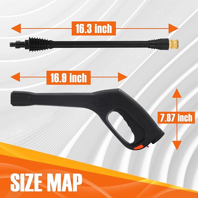JOEJET Pressure Washer Spray Gun with Extension Wand and 5 Nozzle Tips, Compatible with Some Portland Husky Black Decker Ford Pulsar ShopForce Taskforce Powerwasher Power Washer