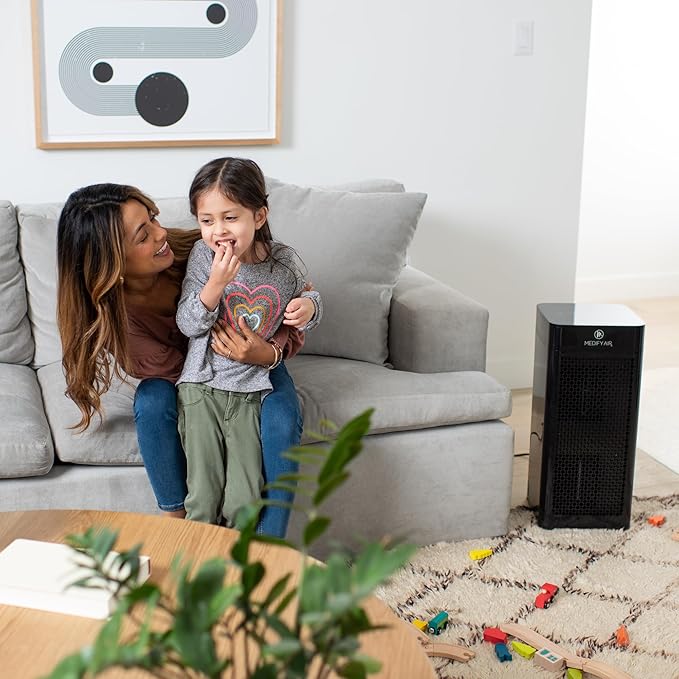 Medify MA-40 UV Light Air Purifier with True HEPA H14 Filter | 1,793 ft² Coverage in 1hr for Wildfires Smoke, Odors, Pollen, Pets | Removal to 0.1 Microns | Black, 2-Pack