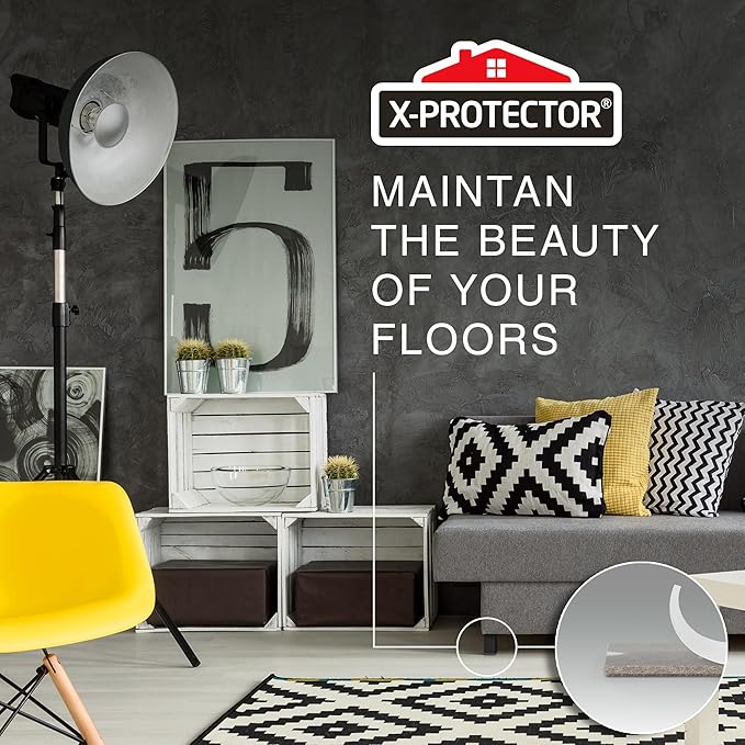 X-Protector Felt Furniture Pads - 20 PCS 6 x 1/2" - Premium Felt Strips with Adhesive Backing - Rectangular Furniture Pads for Hardwood Floors - Cut Furniture Felt Pads to Size You Need! (Beige)