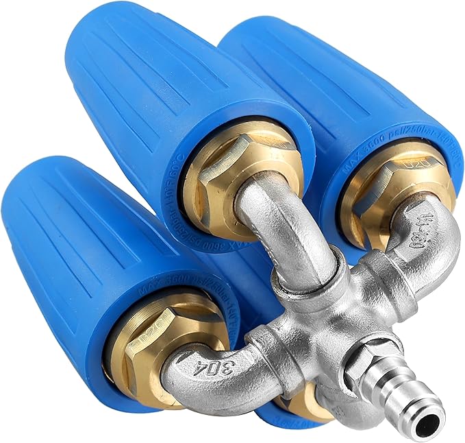 4-in-1 Turbo Nozzle Pressure Washer, Quadruple Turbo Nozzle for Power Washer, 360° Rotating Turbo Nozzle Tip with 1/4" Quick Connect, 2.0 Orifice, 4000 PSI, 4-6 GPM