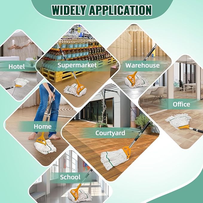 20oz Heavy Mop Replace Head, 3 Pack Commerical Replacement Mop,mop Head Replacement,Reusable Mop Head Refills-Replacement Mop Heads Suitable for Heavy Commercial Industrial Residential Areas