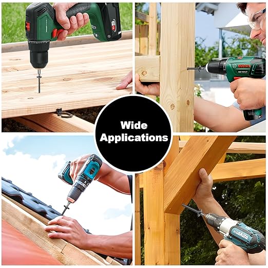 #14 Heavy-Duty Wood Screws, Star Drive Deck Screws, Rust Resistant Timber Screws for Timber/Log/Landscaping Wood (10 Inch,50Pcs,Black)