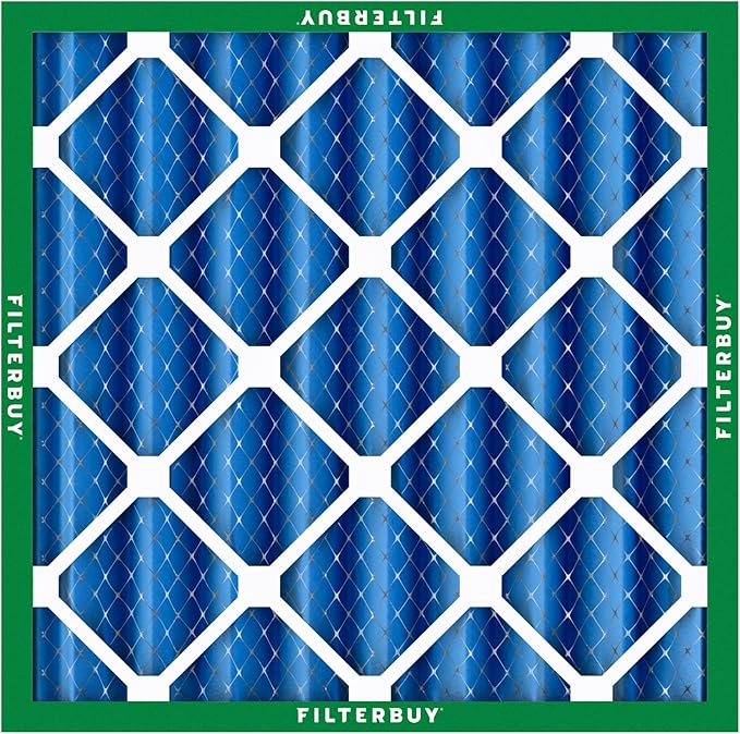 Filterbuy 24x24x4 Air Filter MERV 13 Optimal Smoke & Allergy Defense (6-Pack), Electrostatic Pleated HVAC AC Furnace Filters Replacement, Made in USA (Actual Size: 23.38 x 23.38 x 3.63)