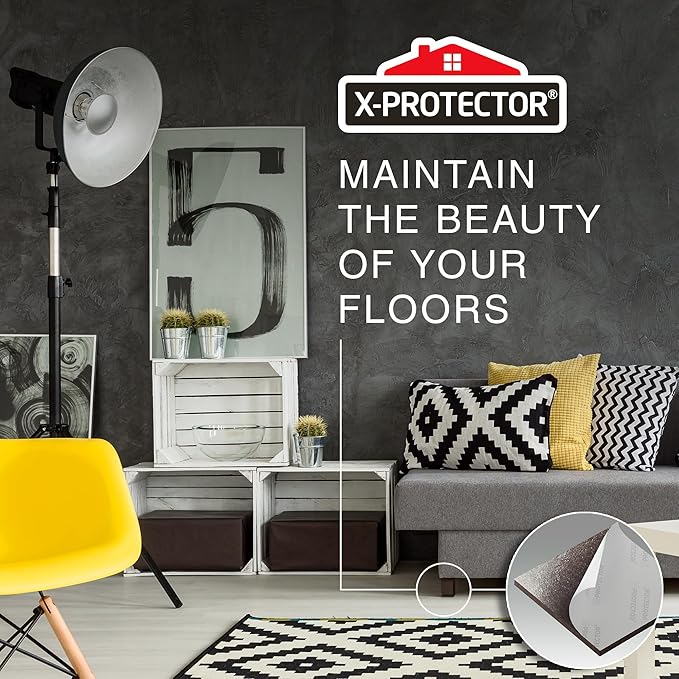 X-PROTECTOR Felt Furniture Pads - 12 PCS 3" - Felt Pads Floor Protectors - Chair Felt Pads - Felt Pads for Furniture Feet - Furniture Pads for Hardwood Floors - Protect Your Floors! (Brown, Square)