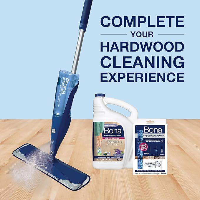 Bona Hardwood Floor Cleaner Refill - 128 fl oz - Lavender Thyme Scent - Residue-Free Floor Cleaning Solution Spray Mop and Spray Bottle Refill - For Wood Floors