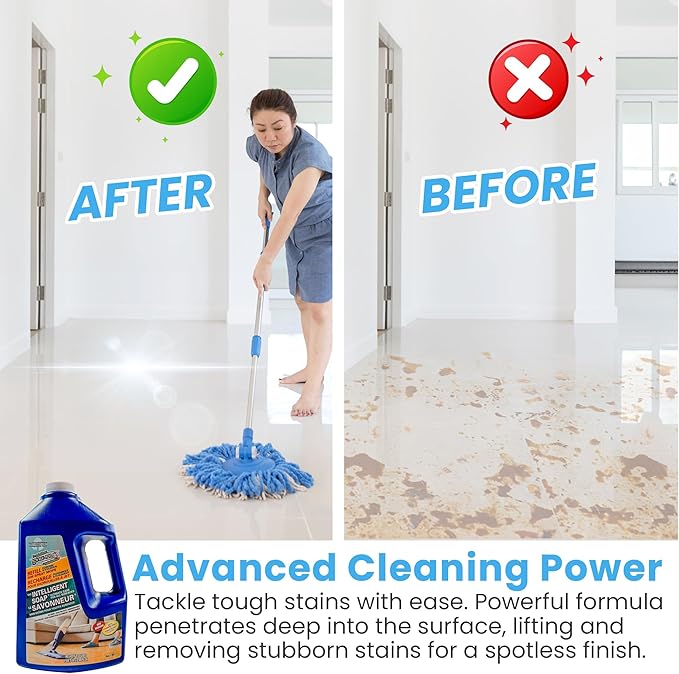 SURF PRO Intelligent Soap Floor Cleaner Refill 1.89L (63.9oz), Multi-Surface No-Rinse Formula, Hardwood Laminate Vinyl Tile Marble, Biodegradable & Glycol-Free