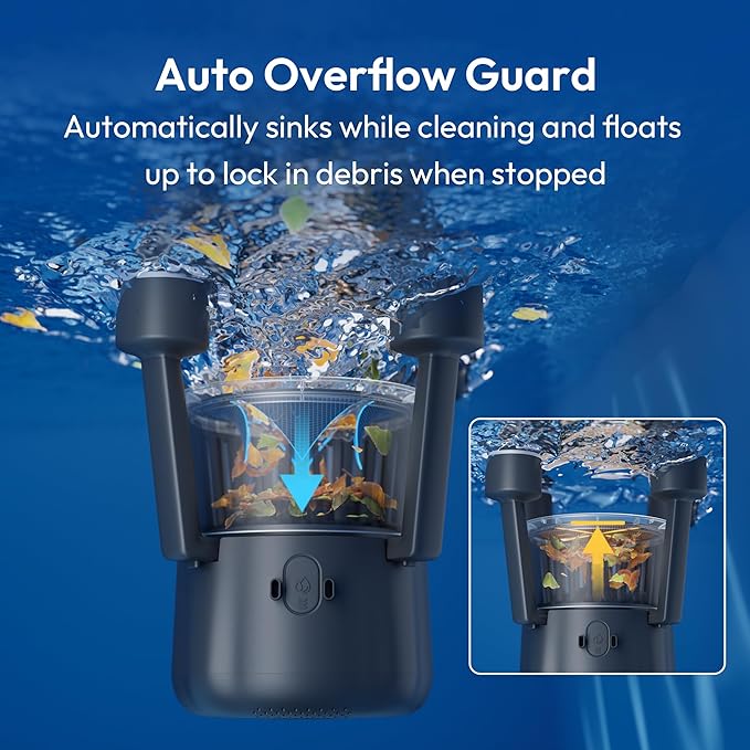 F10 Robotic Surface Skimmer, Pool Cleaner with Powerful Suction, Dual Motor, 5L Filter, Dual Cleaning Modes, Smart App Control, One-Tap Docking, LED, AI Navigation, for Pools up to 538 Sq.Ft.
