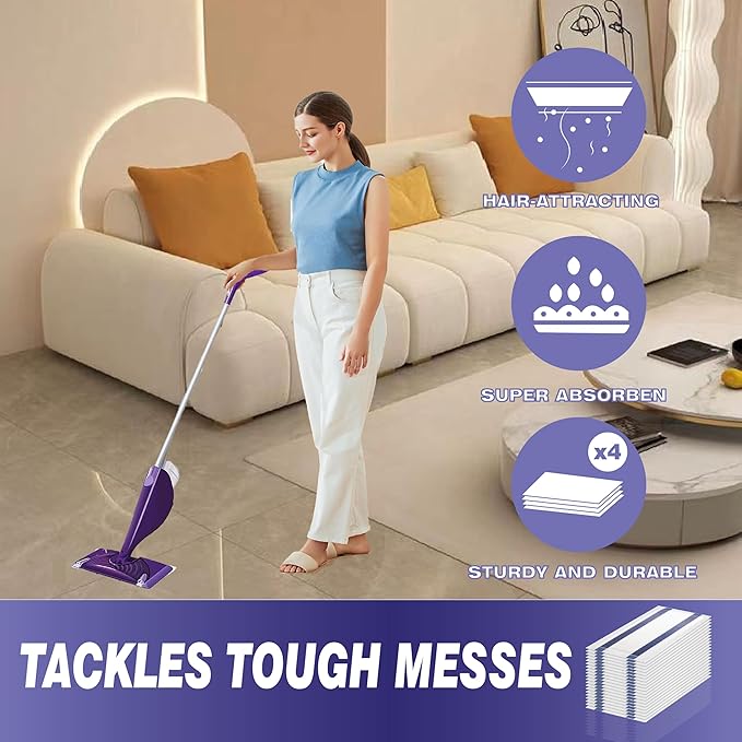 20-Pack Mopping Pad Refills Compatible with Swiffer WetJet Mop, Disposable Multi-Surface Cleaning Pads for Hardwood Floors and Other Surfaces