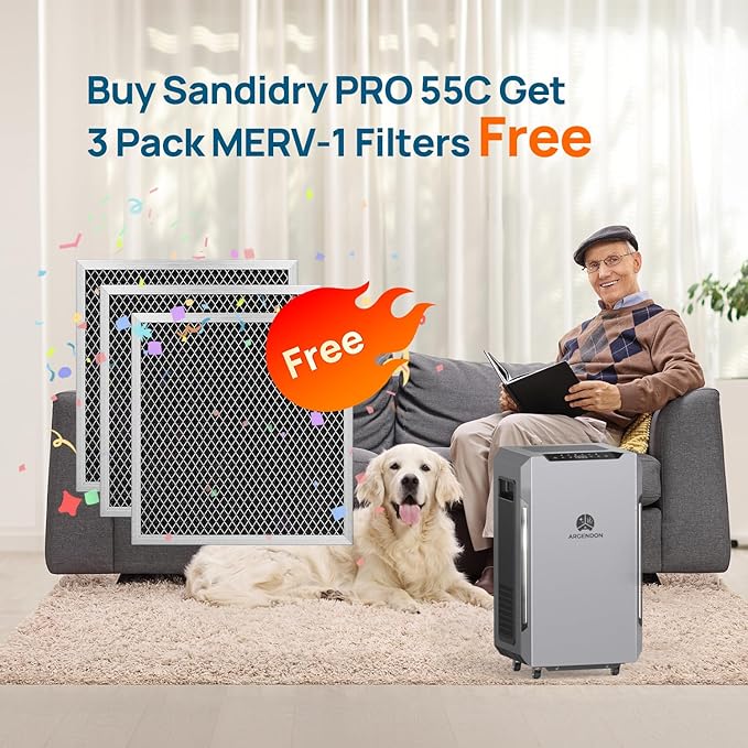 ARGENDON Filter Replacement, MERV-1 Filter Replacement Set for Commercial Dehumidifier Sandidry Pro35C&Sandidry Pro55C(3 Pack)