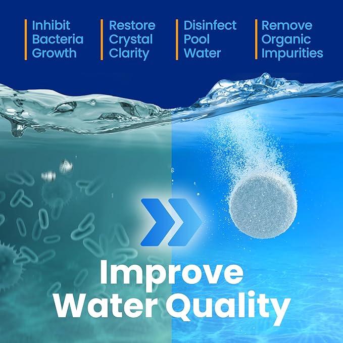 Pool Shark Swimming Pool Chlorine Tablets - 3-Inch Chlorine Tablets - Slow-Dissolving 90% Active Chlorine Tabs - Pool Chemicals for Inground Pools, Above Ground Pools, Saltwater, Spa, Hot Tub (20 lbs)