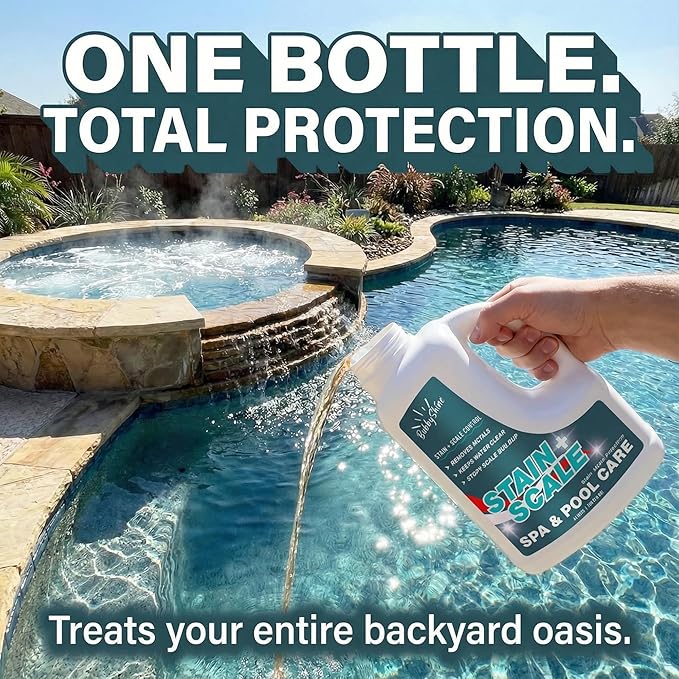 5-in-1 Stain & Scale Control – Hot Tub Chemicals for Spa & Pool, Stain and Scale Control for Hot Tub, Metal + Calcium Remover, Scale Inhibitor, Clarity Support, 3 Liter (101.5 fl oz) – BubbyShine