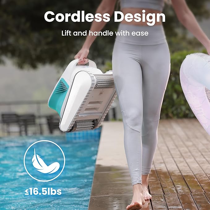 2026 Chasing Hydro 3 Robotic Pool Cleaner for Inground/Above Ground Pools, 150W Cordless Pool Vacuum, Max 200min Runtime, 4.1L Filter Basket, Auto Waterline/Wall Cleaning, Max 1076 sq.ft Coverage