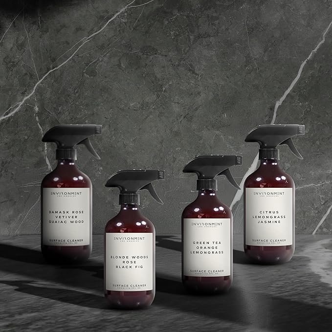 ENVIRONMENT Inspired by 5-Star Resort FMT Surface Cleaner, 16oz Luxury Surface Cleaner (Damask Rose | Vetiver | Guaiac Wood) Home Essentials, Scented Cleaning Products, Vegan & Cruelty-Free