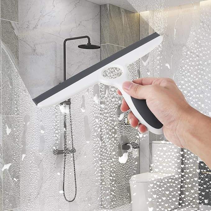 10 Pack Shower Squeegee for Glass Doors/Walls Bulk,10" Squeegee with Adhesive Hook,All-Purpose Bathroom Cleaner Tool Household Shower Squeegee for Shower Doors, Bathroom,Mirror, Window and Car Glass