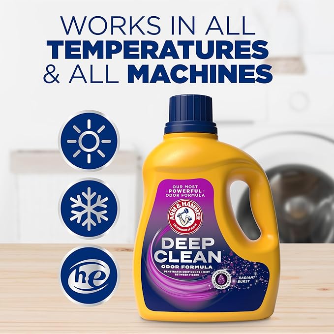 ARM & HAMMER™ Deep Clean Odor Formula Liquid Laundry Detergent, Radiant Burst Scent, 75 Fl Oz, 50 Loads