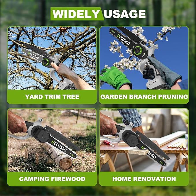 Mini Chainsaw 6 Inch Cordless Hand-Held Electric Chain Saw,Small Chainsaw 2Γ3.0Ah Battery Powered Safety Lock for Tree Trimming, Branches, Wood Cutting