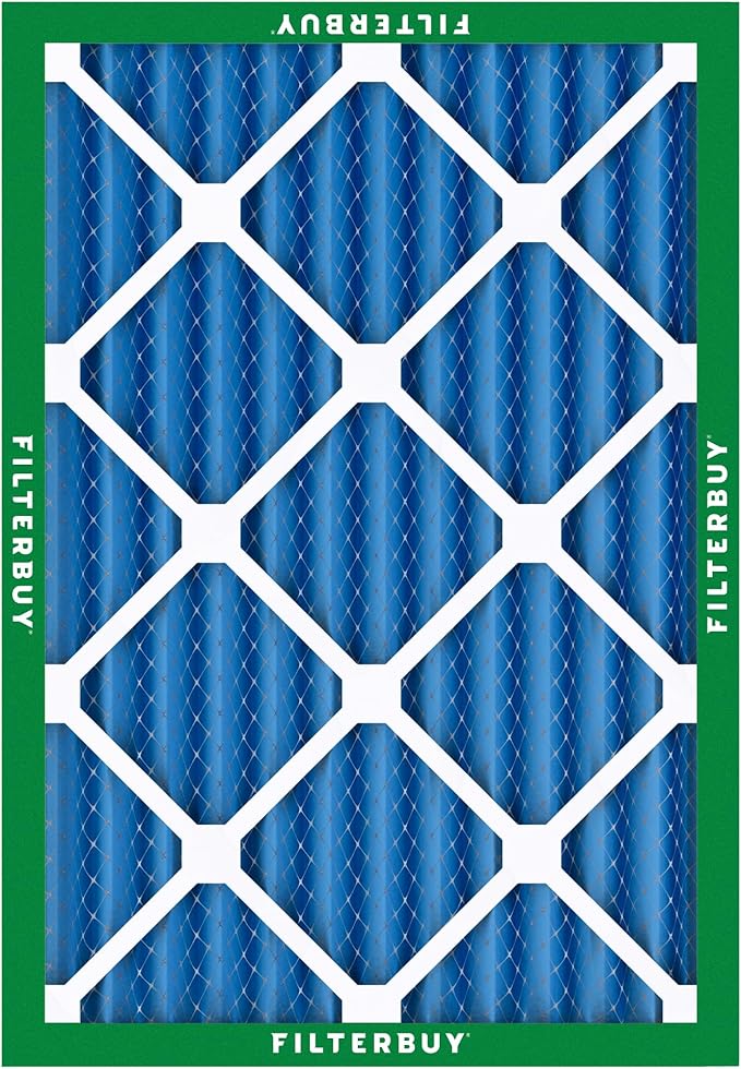 Filterbuy 14x20x2 Air Filter MERV 13 Optimal Smoke & Allergy Defense (6-Pack), Electrostatic Pleated HVAC AC Furnace Filters Replacement, Made in USA (Actual Size: 13.50 x 19.50 x 1.75)