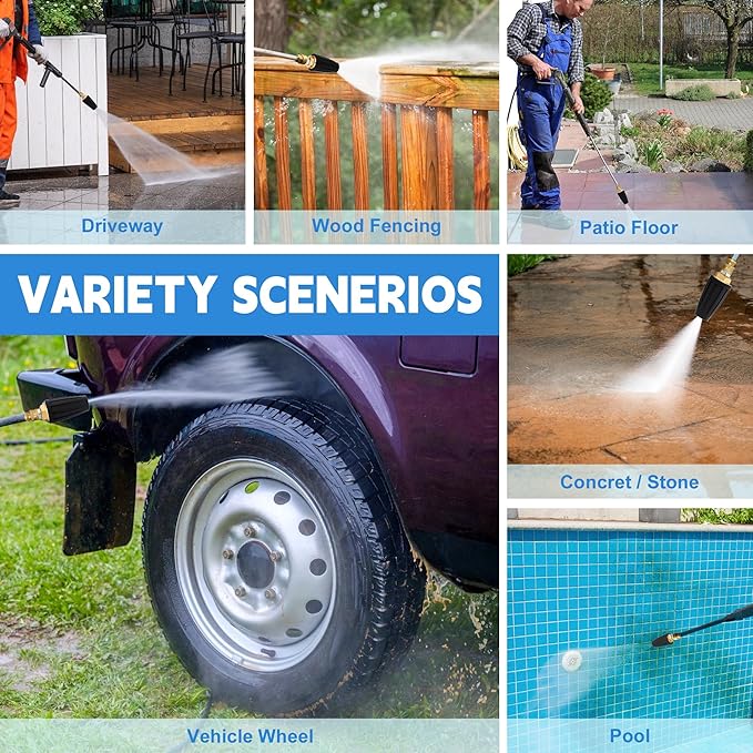 Turbo Nozzle Pressure Washer, Premium 4000 PSI Max Rotating Pressure Washer Nozzle Tips with 1/4 Quick Connect for Cleaning Driveway, Brick, Concrete, Patio, Vinyl Surface, 4.0 GPM 4.0 Orifice