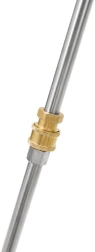 15 in. Pressure Washer Surface Cleaner in Stainless Steel w/Wheels, 4000 Max PSI, 3/8" Connector & 2 Extension Wands. Ideal for Driveways, Sidewalks, Patios, Decks