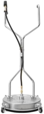 20 in. Pressure Washer Surface Cleaner in Stainless Steel w/Handles & Wheels, 4350 Max PSI, 3/8" Connector & 2 Adapters Ideal for Driveways, Sidewalks, Patios, Decks