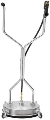 24 in. Pressure Washer Surface Cleaner in Stainless Steel w/Handles & Wheels, 4350 Max PSI, 3/8" Connector & 2 Adapters Ideal for Driveways, Sidewalks, Patios, Decks