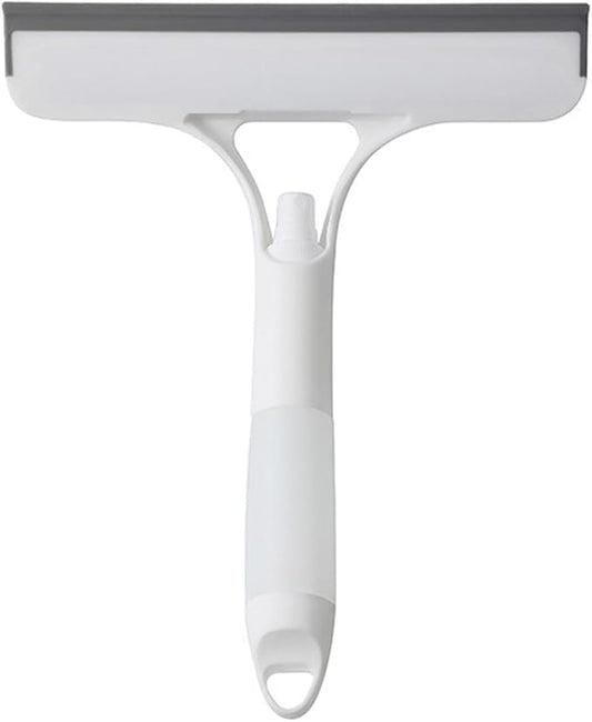 3 in 1 Spray Window Squeegee Cleaner Scraper, Window Squeegee Cleaner Tool with Spray Bottle for Shower Glass, Mirrors, Car, Home Window Cleaner Tool (White)