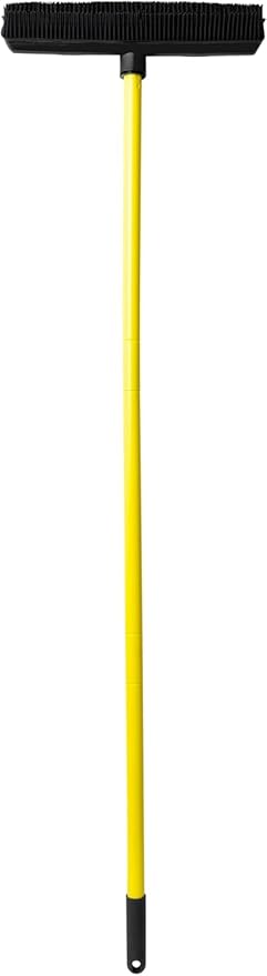 FURemover Sweep Pet Hair Rubber Broom with Carpet Rake and Squeegee, Ideal for Tile, Carpet and Hardwood, Disassembles for Easy Storage