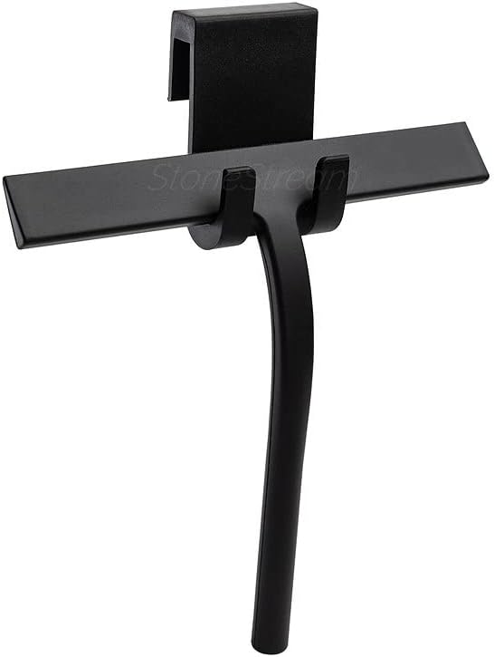 Original StoneStream Stainless Steel Shower Squeegee - Premium Quality Bathroom Squeegee with Non-Slip Handle and 2 Holders for Quick and Easy Cleaning of Glass, Tile, and Mirrors - Matte Black