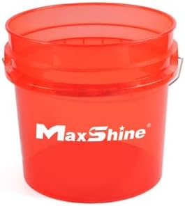 Maxshine 3.5 Gallon Universal Detailing Bucket (Red) – Car Wash Bucket for Scratch-Free Washing – Garage Storage & Auto Detailing Tool Holder – Holds Soap, Foam Cannon, Brushes, Microfiber Towels