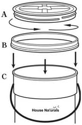 House Naturals Plastic Food Grade Made in USA Bucket with lid, Large 7 Gallon Container Comes with Screw On Lid (2, Yellow with Yellow lid)