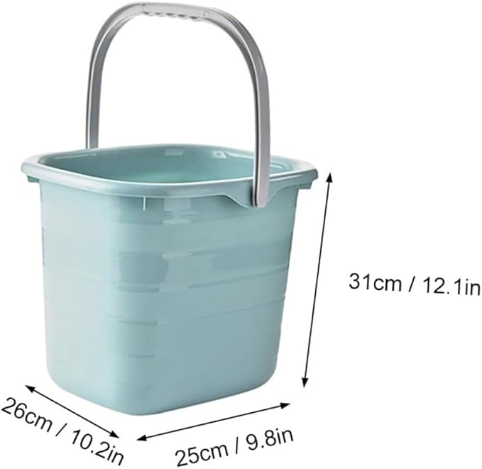 Plastic Water Bucket with Handle 11L Small Rectangular Home Water Container for Mopping and Bathing Household Cleaning Supplies