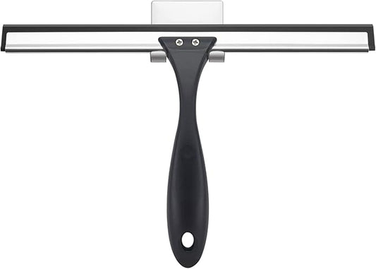 AmazerBath Squeegee for Shower Glass Door, Shower Squeegee for Glass Doors - All-Purpose Squeegee with Hook for Shower Doors, Windows, Mirrors, Tiles and Car Glass, 10 Inches