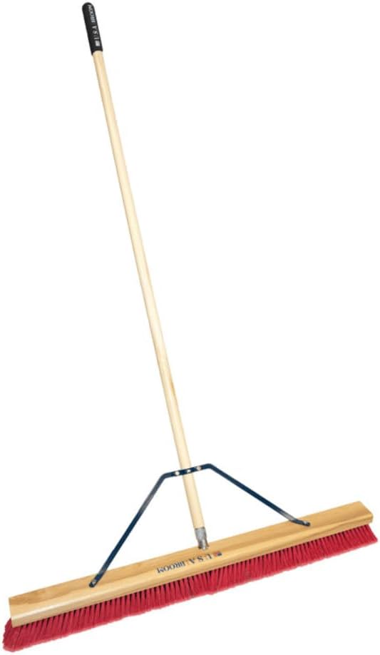 2-Pack - 36" Everyday Sweep Indoor/Outdoor Push Broom with 60" Handle. Ideal for Garages & Shops. Durable American Made Steel Brackets-All Stainless Steel Hardware. No Plastic. 100% USA Made