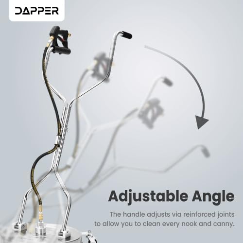 20 in. Pressure Washer Surface Cleaner in Stainless Steel w/Handles & Wheels, 4350 Max PSI, 3/8" Connector & 2 Adapters Ideal for Driveways, Sidewalks, Patios, Decks