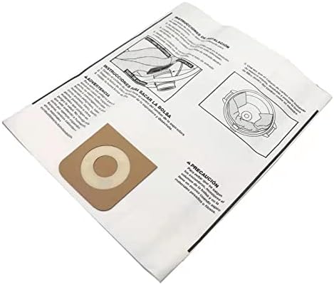 Pack 6 Vacuum Bags For Craftsman 16 to 20 gallon Shop Vac and Ridgid 16 Gal Shopvac Dust Collection Bags, CMXZVBE38749 Replacement Parts Accessories Kit