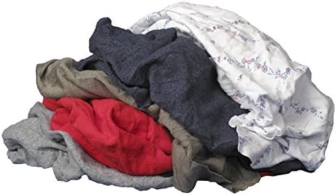 Buffalo Industries (10087PB Recycled Multicolored T-Shirt Cloth Rags, 8 lb. Bag, All-Purpose Rag for Cleaning, Paint Spills and Cleanup, Staining, Polishing, Dusting, Made from Recycled Materials