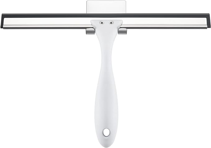 AmazerBath Squeegee for Shower Glass Doors - All-Purpose Squeegee with Hook for Windows, Mirrors, Tiles and Car Glass, 10 Inches